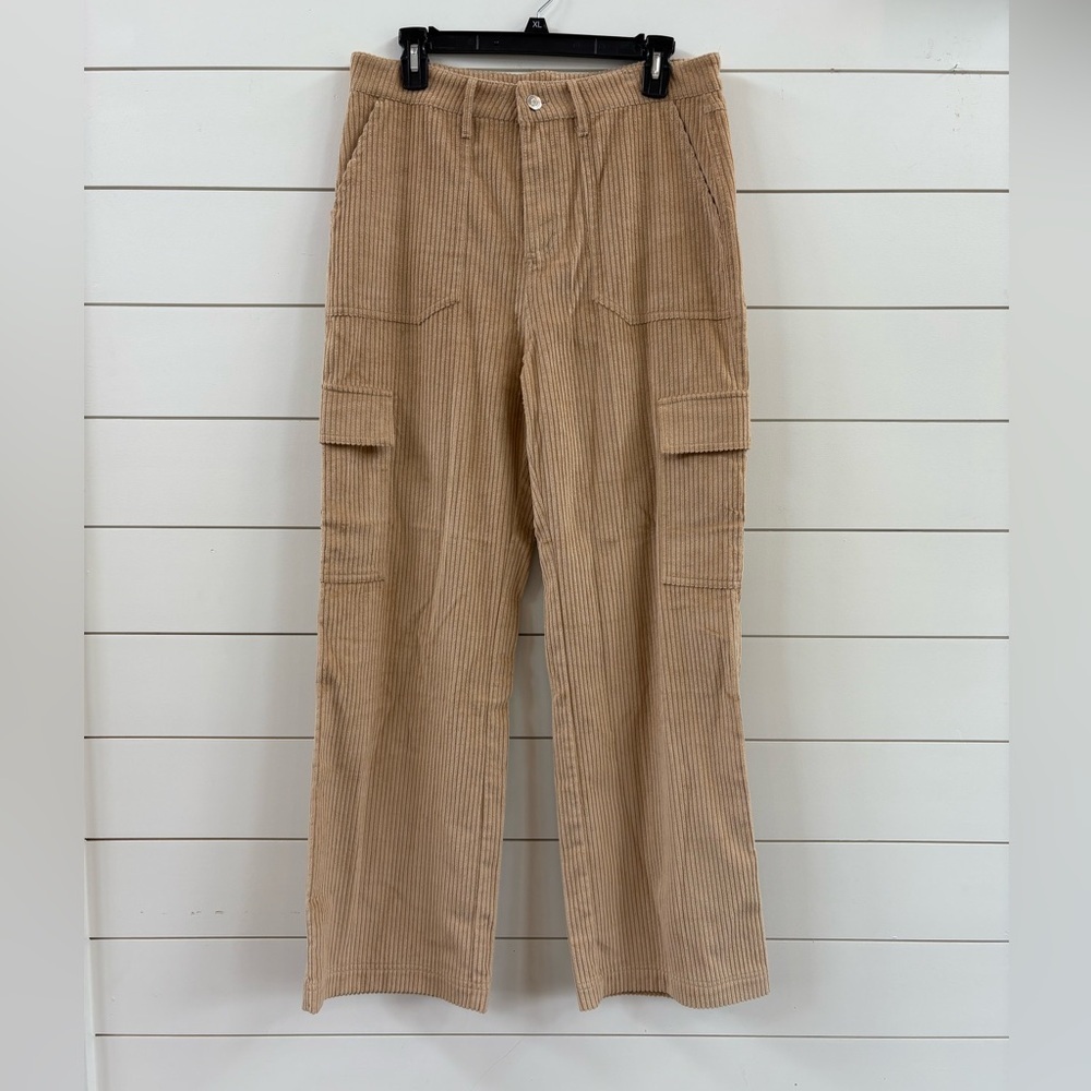 She + Sky Beige Corduroy Cargo Pants